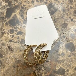 Chic Gold Braided Hoop Earrings